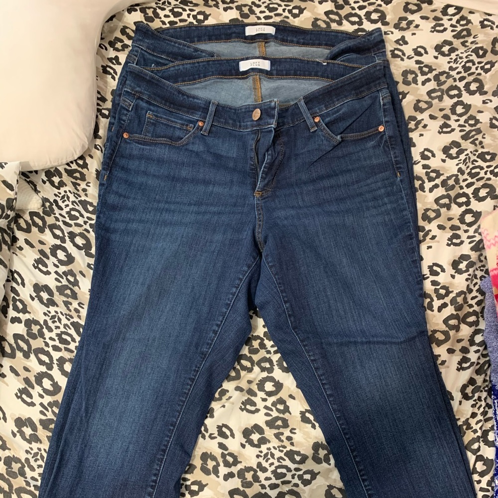 2 plus size Loft ankle jeans